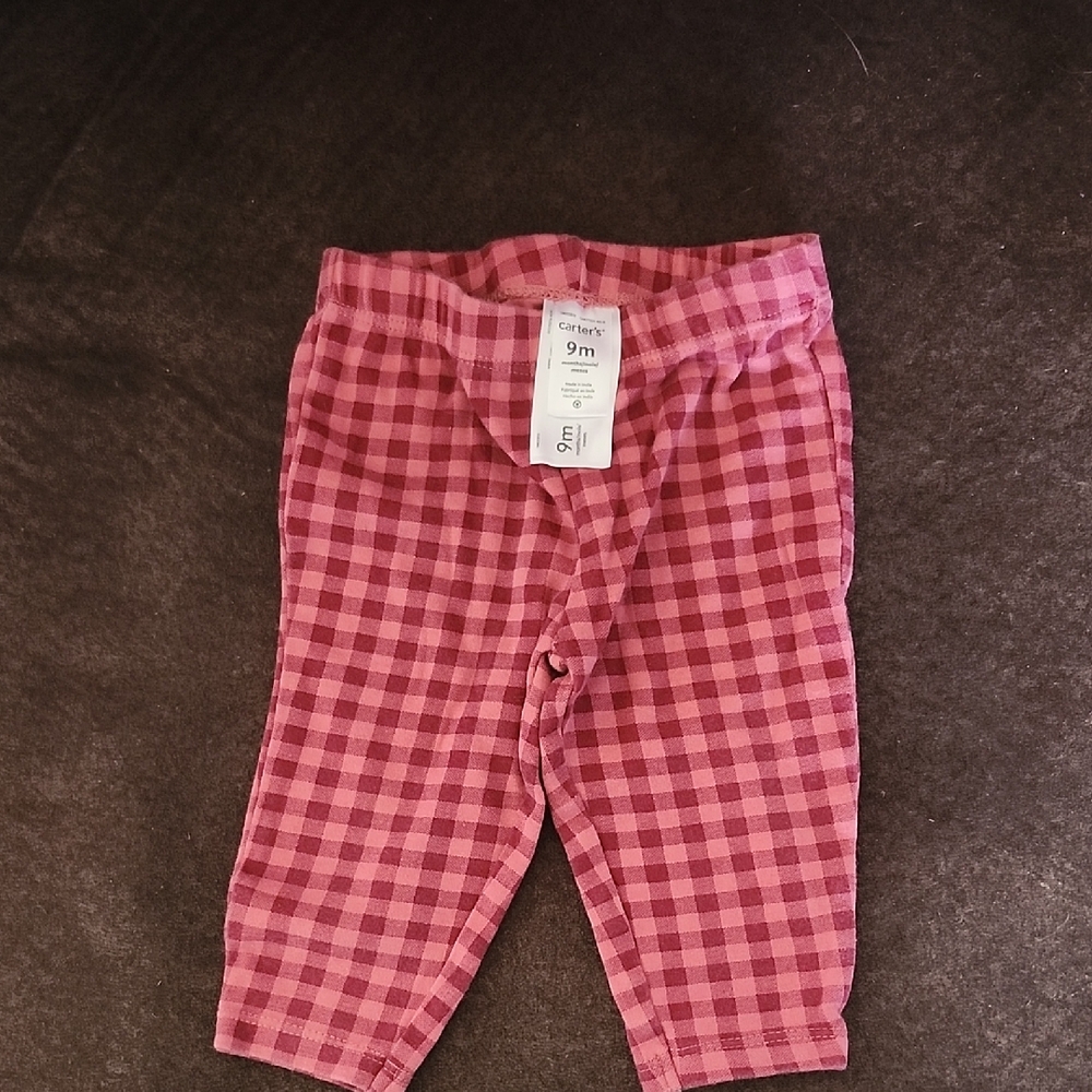Carter's Pink Plaid Baby Leggings
